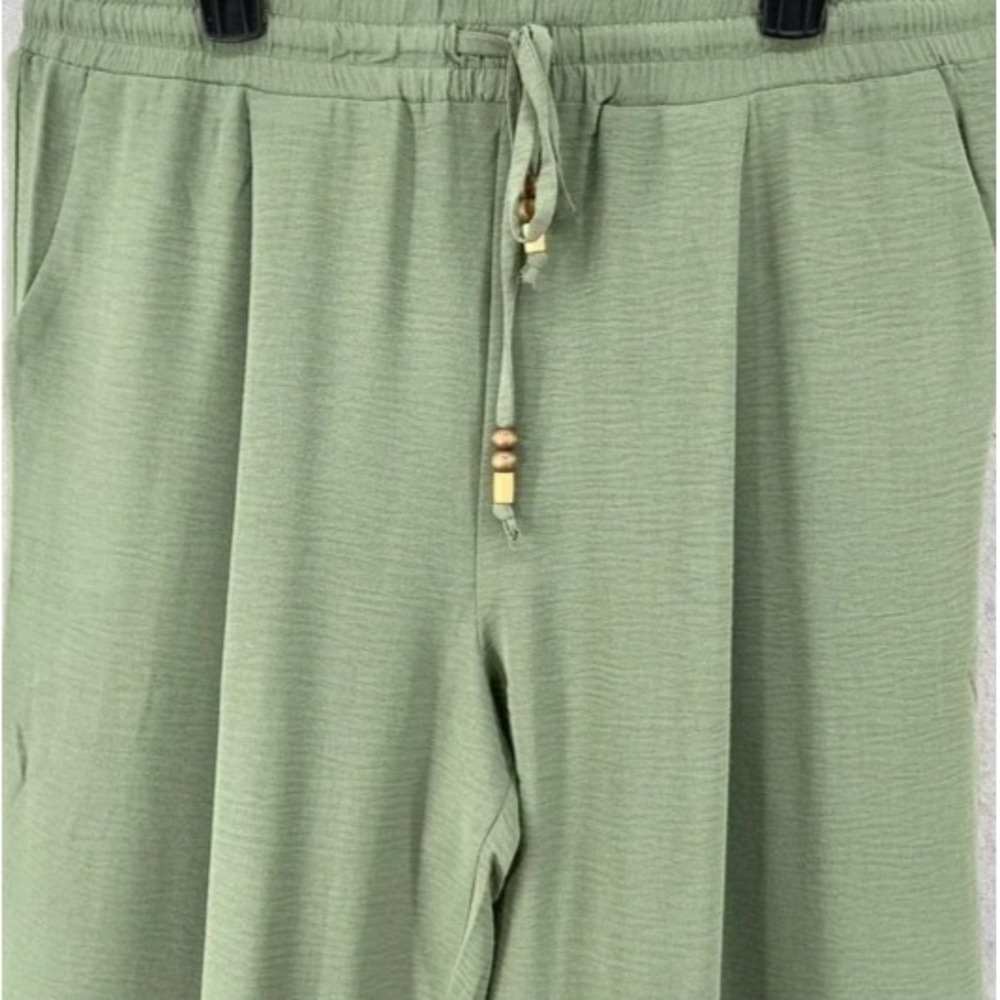 NWT | Everyday Jones Womens Green Casual Drawstring Waist Crop Pants | 3x